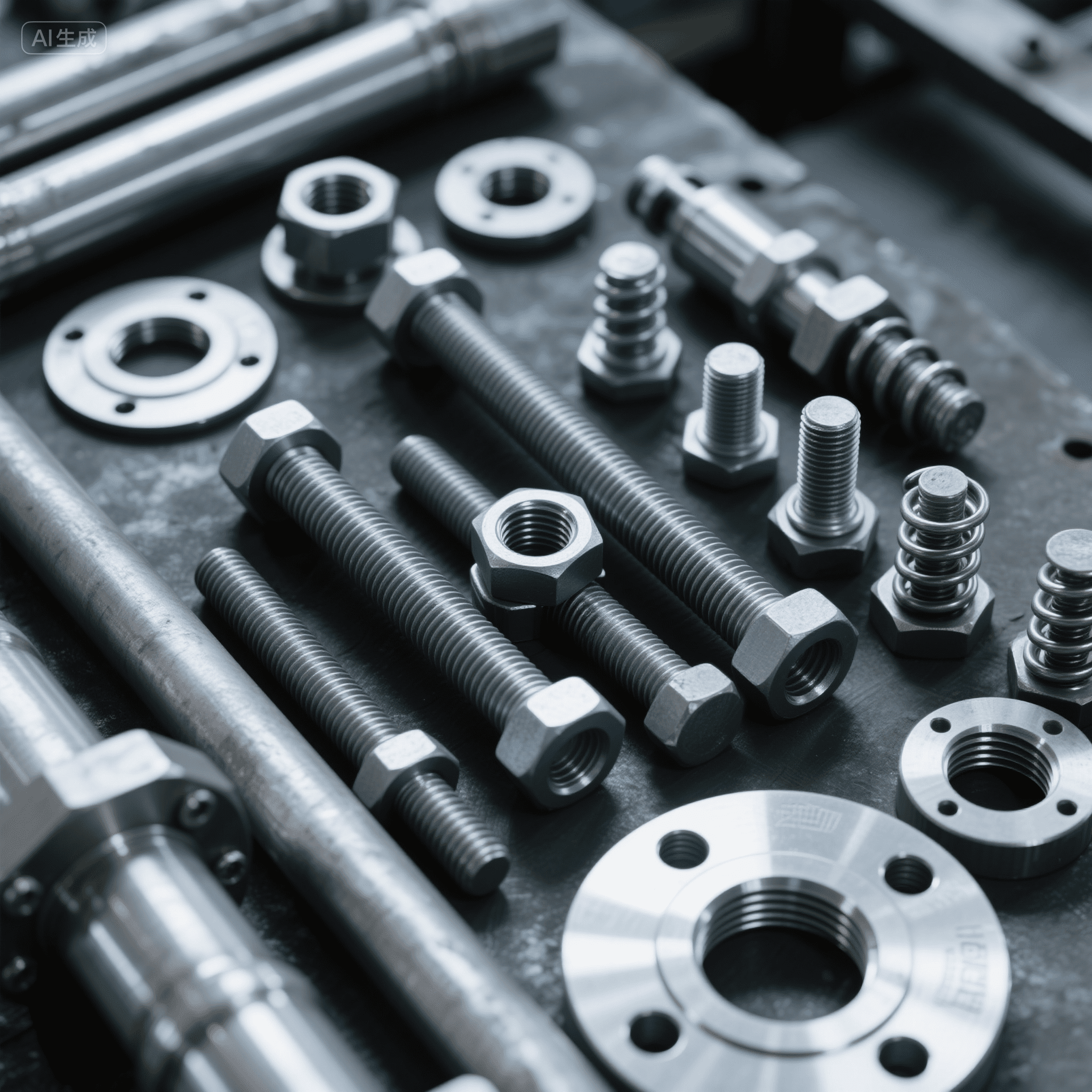 jimeng-2025-08-15-3814- 六角螺母 螺纹杆 内六角螺钉 双头螺栓 重型六角螺母 定制零件 产品 螺栓和螺...